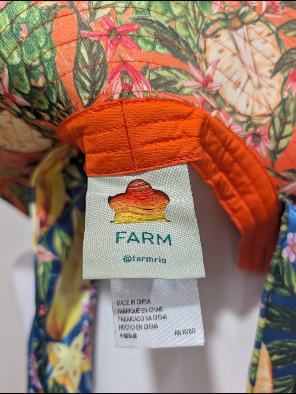 FARM RIO Floral Sun Hat with Ties - Multi-Color One Size - Picture 4 of 6